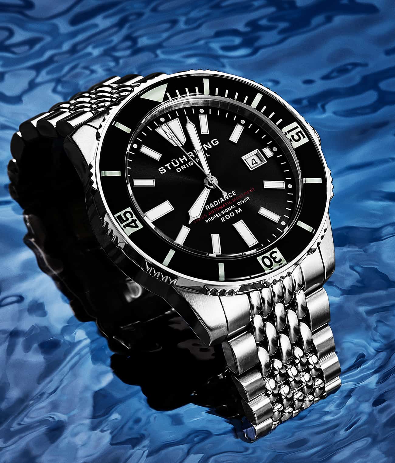 Stührling Swiss Automatic Super Luminova Radiance 1006 43mm Watch - Image 5