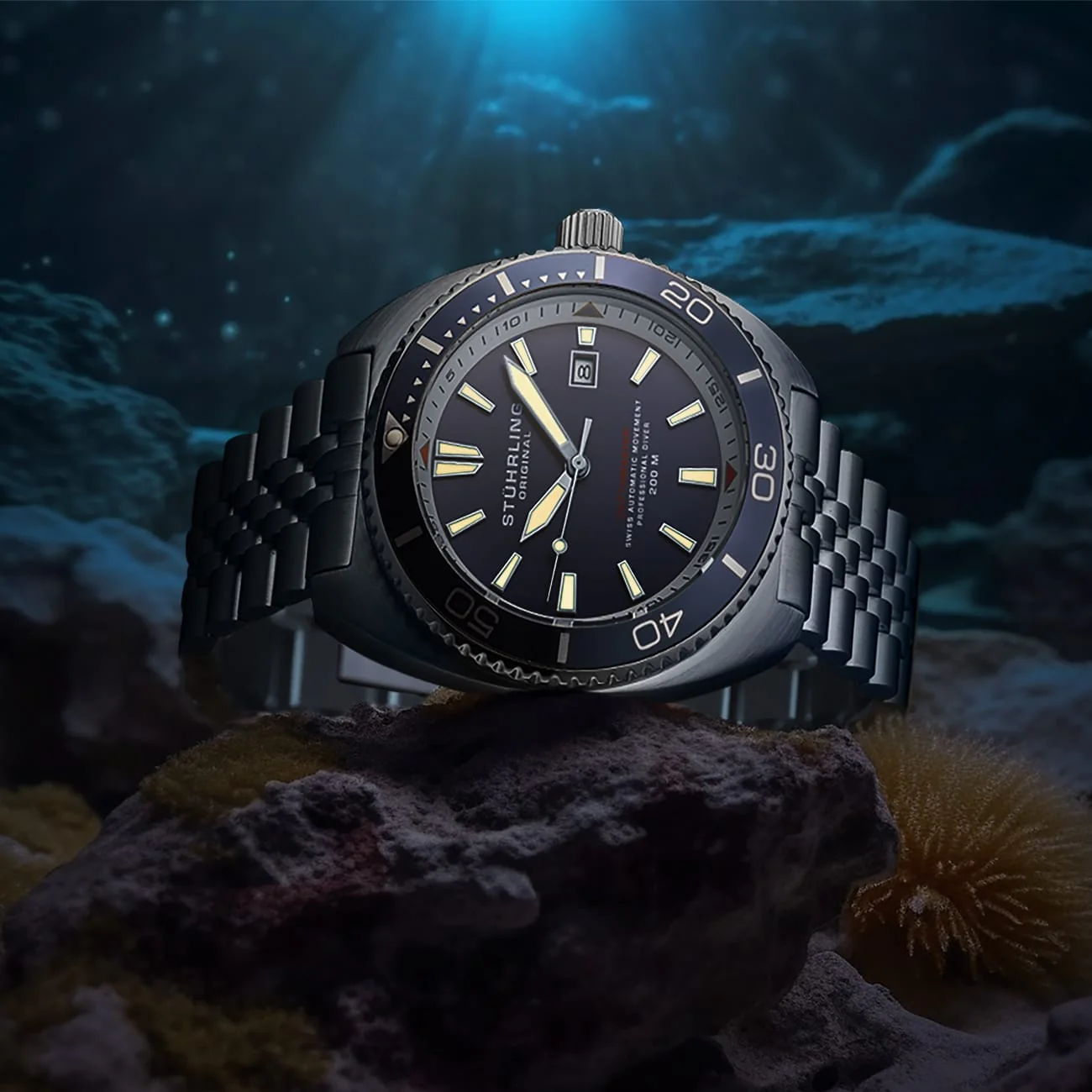 Stührling The Swiss Automatic Depthmaster 1008 45mm Diver - Image 4