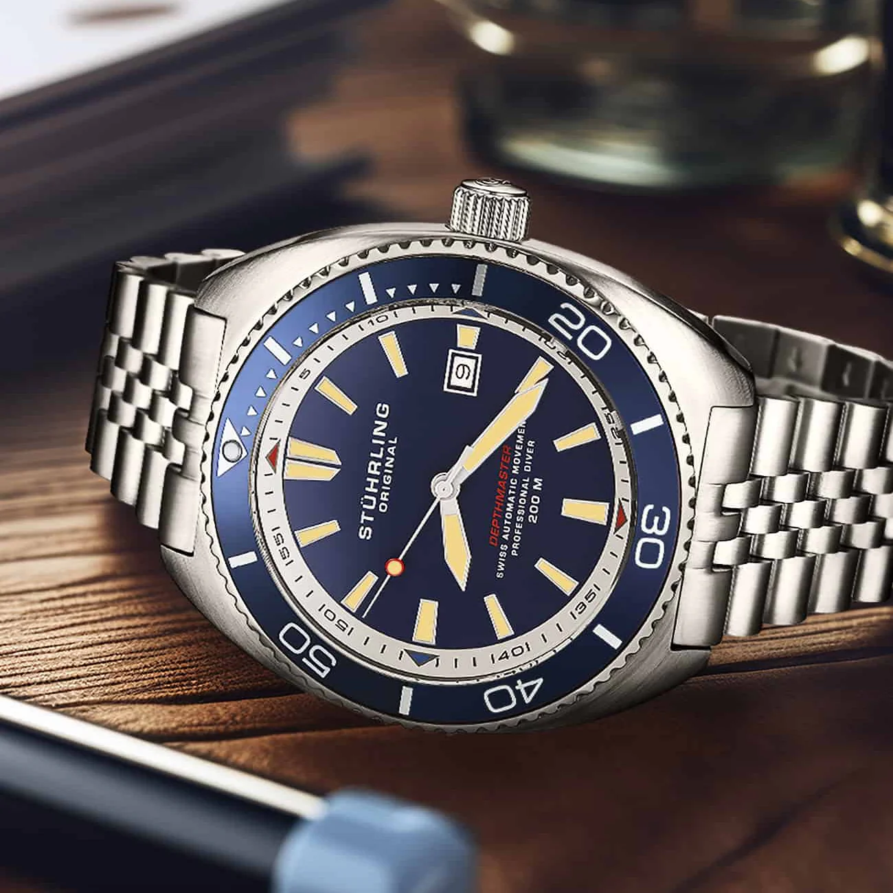 Stührling The Swiss Automatic Depthmaster 1008 45mm Diver - Image 6