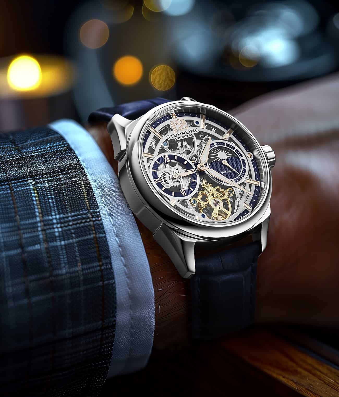 Stührling Vanguard 1019  Dual Time Automatic 42mm Skeleton - Image 14