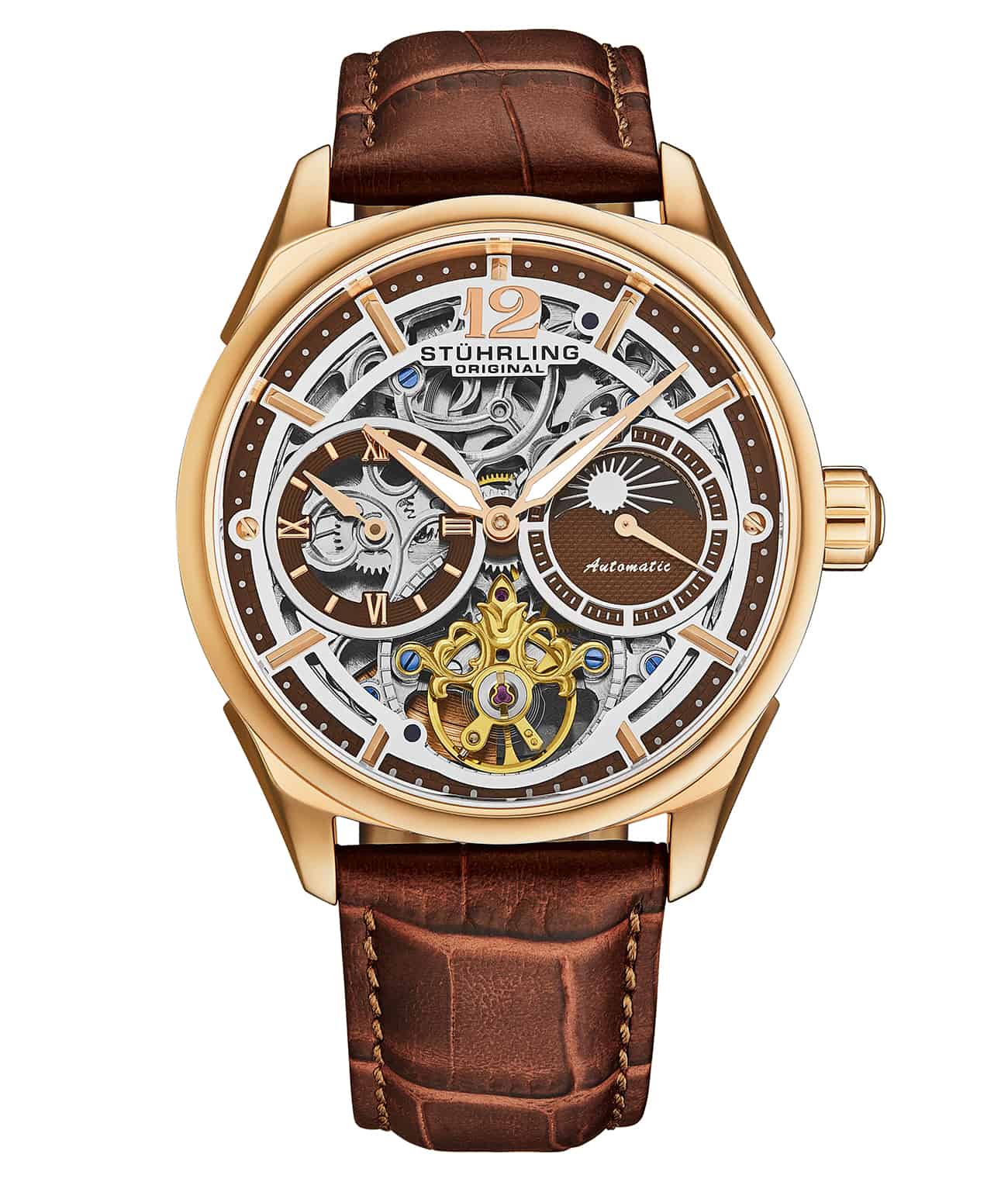 Stührling Vanguard 1019  Dual Time Automatic 42mm Skeleton - Image 16