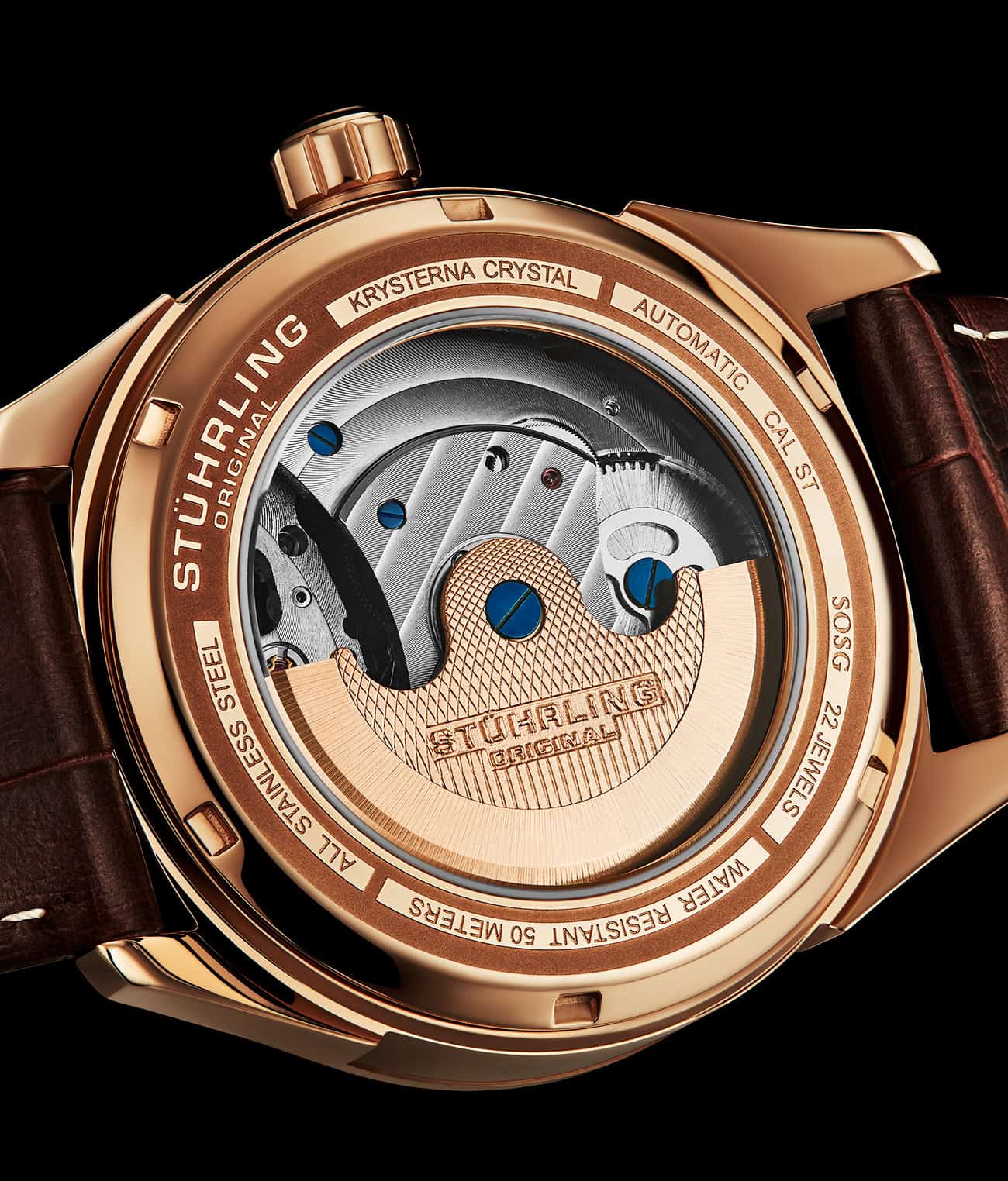 Stührling Vanguard 1019  Dual Time Automatic 42mm Skeleton - Image 19