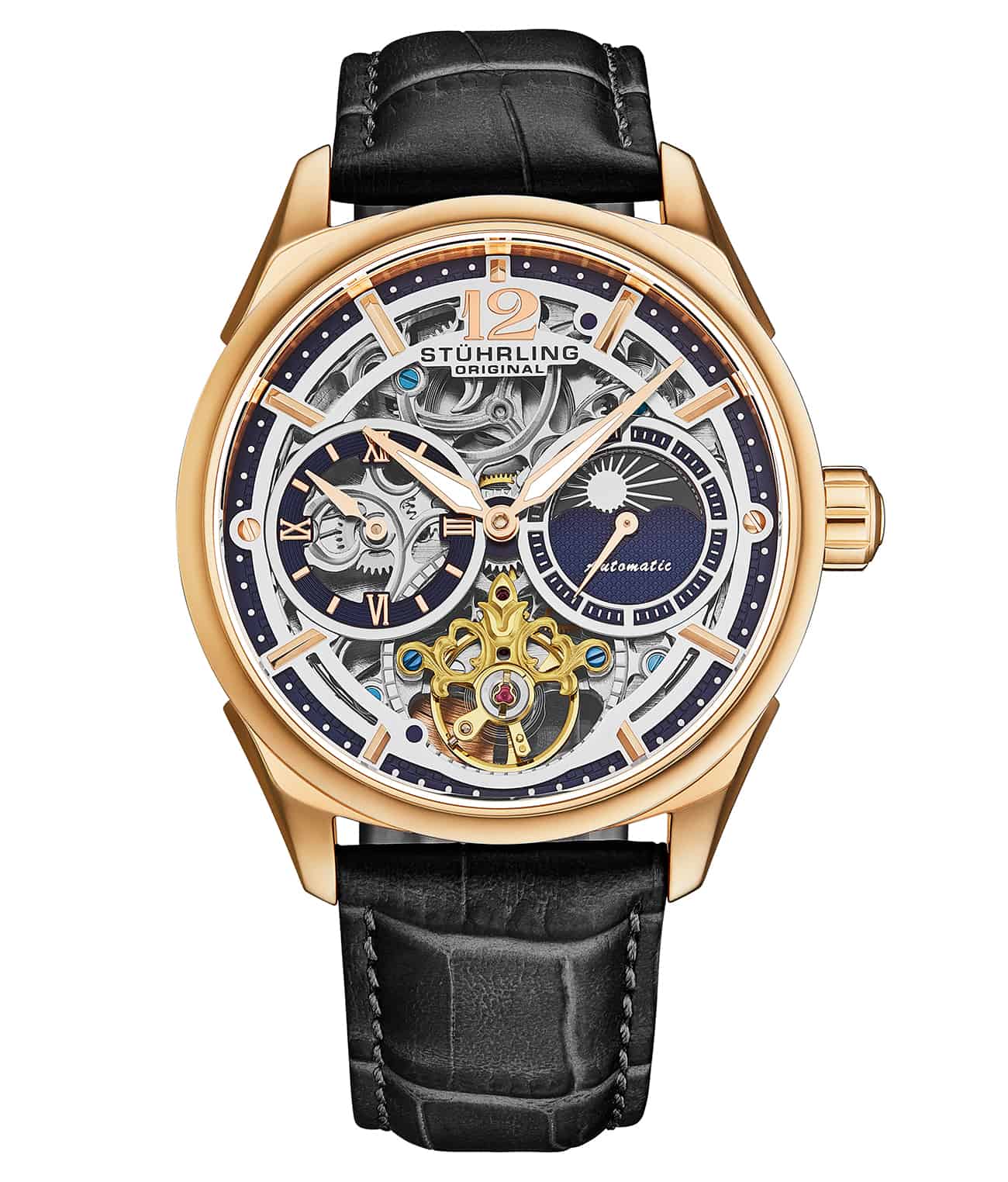 Stührling Vanguard 1019  Dual Time Automatic 42mm Skeleton - Image 23