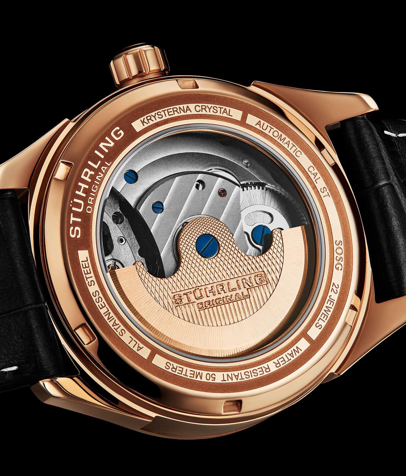 Stührling Vanguard 1019  Dual Time Automatic 42mm Skeleton - Image 25