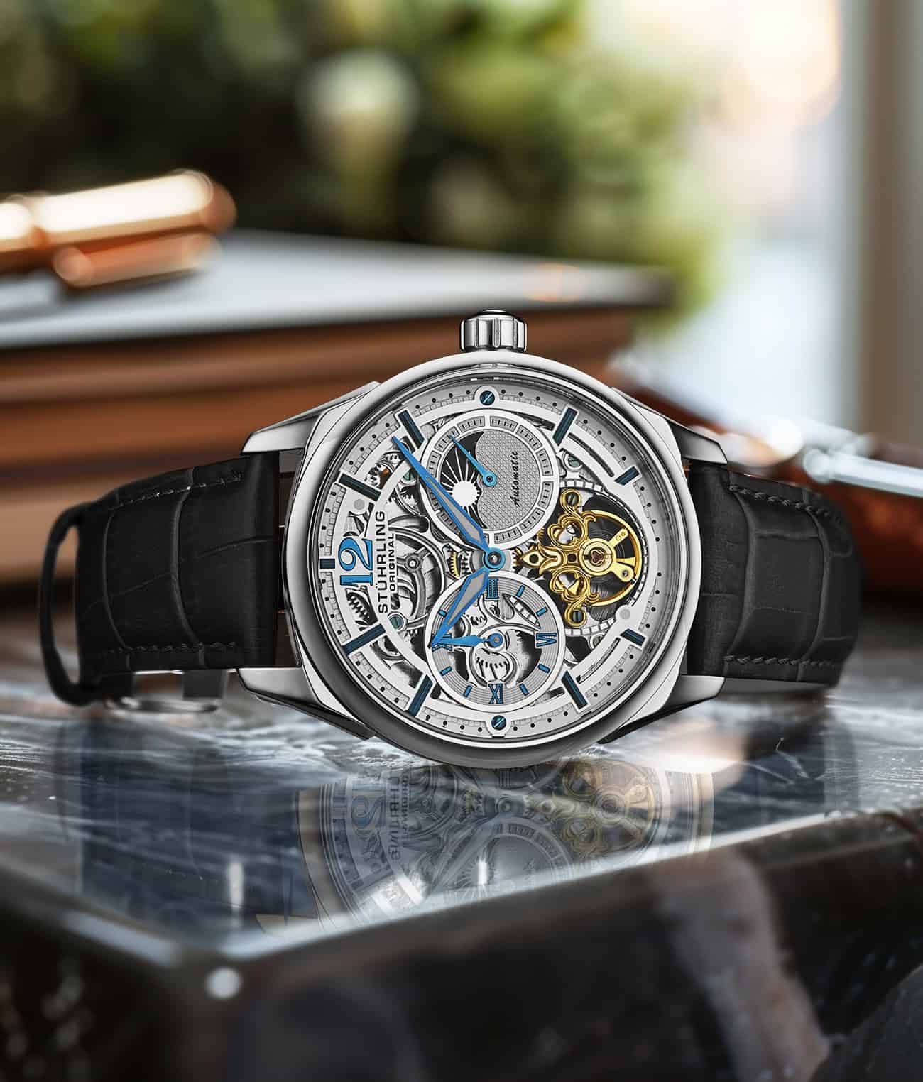 Stührling Vanguard 1019  Dual Time Automatic 42mm Skeleton - Image 3